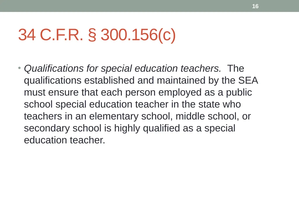 Highly qualified requirements Wyoming Department - slide 16 of 39