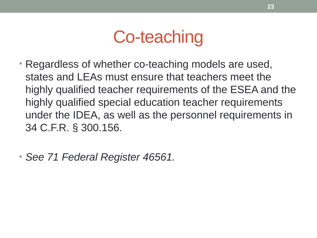 Highly qualified requirements Wyoming Department - slide 23 of 39