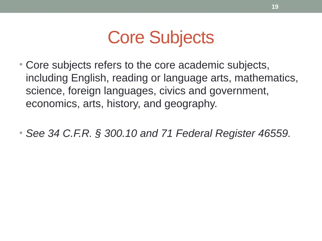 Highly qualified requirements Wyoming Department - slide 19 of 39