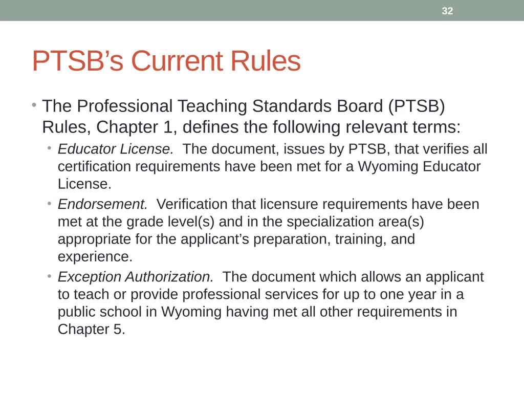 Highly qualified requirements Wyoming Department - slide 32 of 39