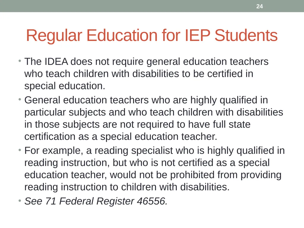 Highly qualified requirements Wyoming Department - slide 24 of 39
