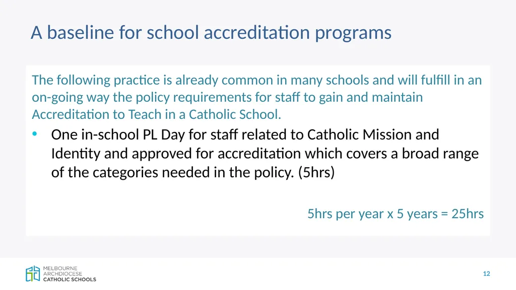 CECV Accreditation Policy and Teacher - slide 12 of 19