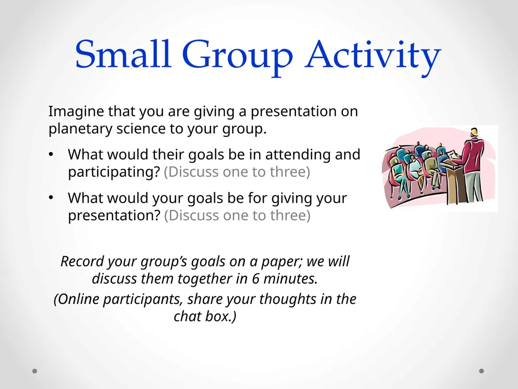 Sharing Planetary Science Understanding Audience - slide 5 of 10
