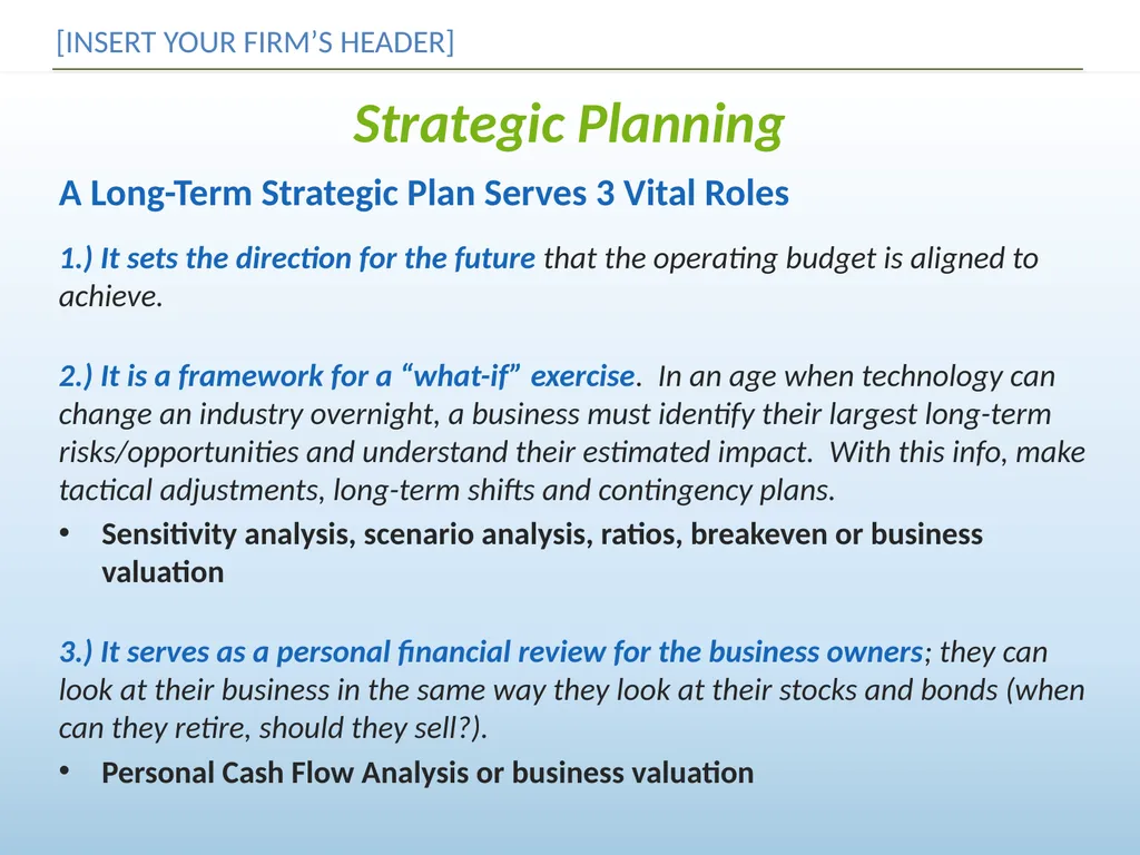 Budget, Forecast & Plan for More Profit [INSERT - slide 9 of 13