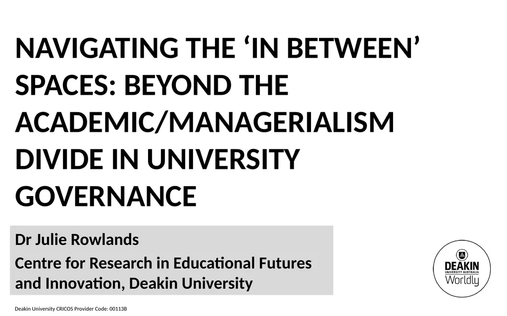 Navigating the ‘in between’ spaces: beyond the - slide 1 of 18