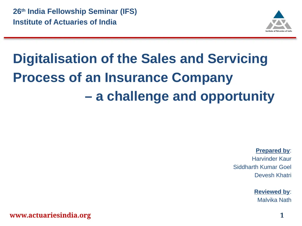 www.actuariesindia.org 1 26th India Fellowship - slide 1 of 15