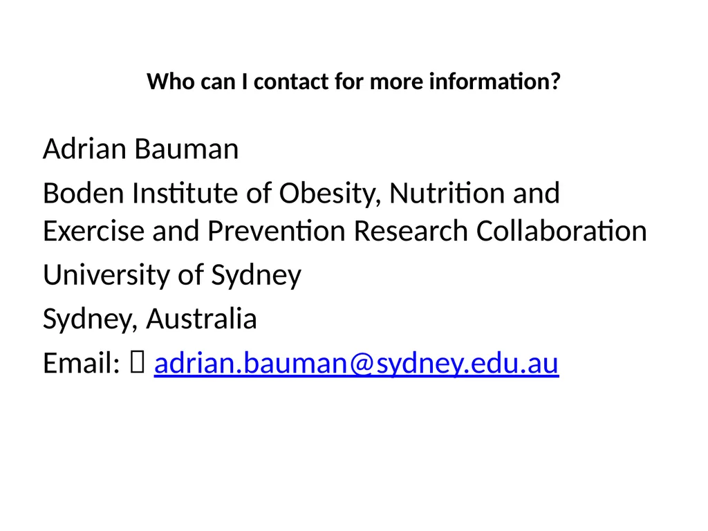 Promote Physical Activity in the Workplace What - slide 18 of 18