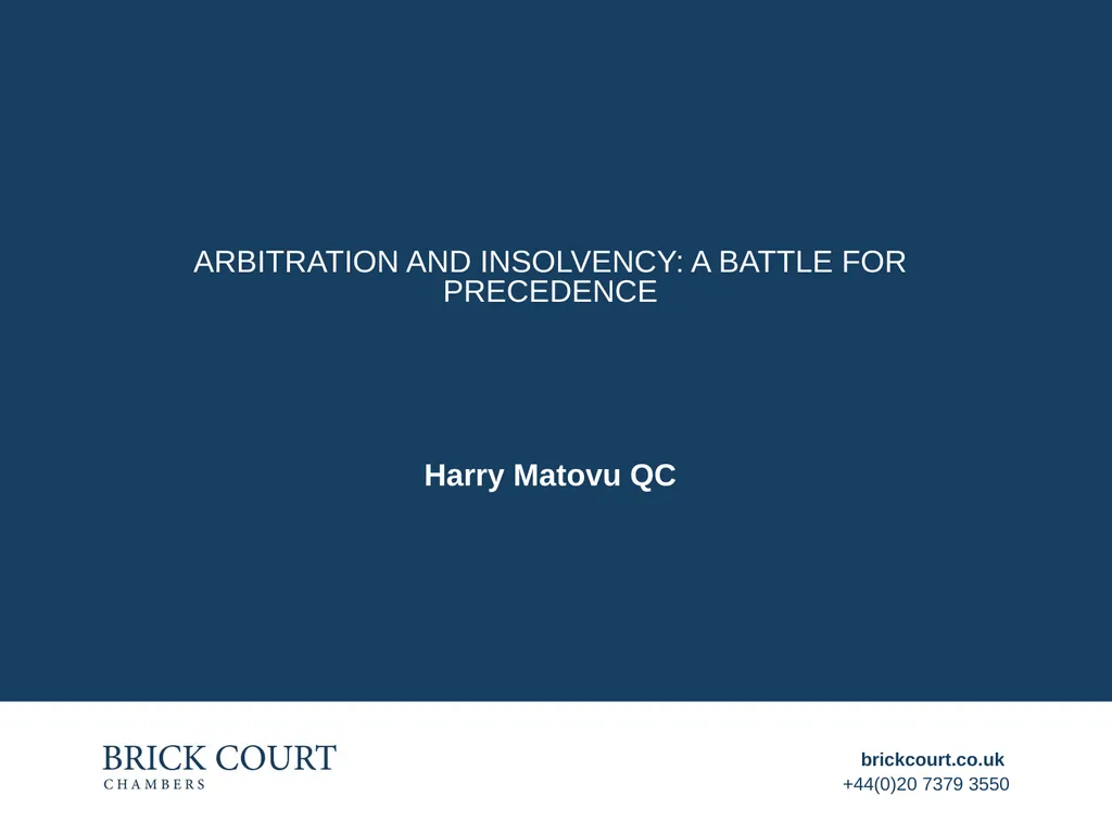 Arbitration mini series Wednesday 19 May at - slide 13 of 21