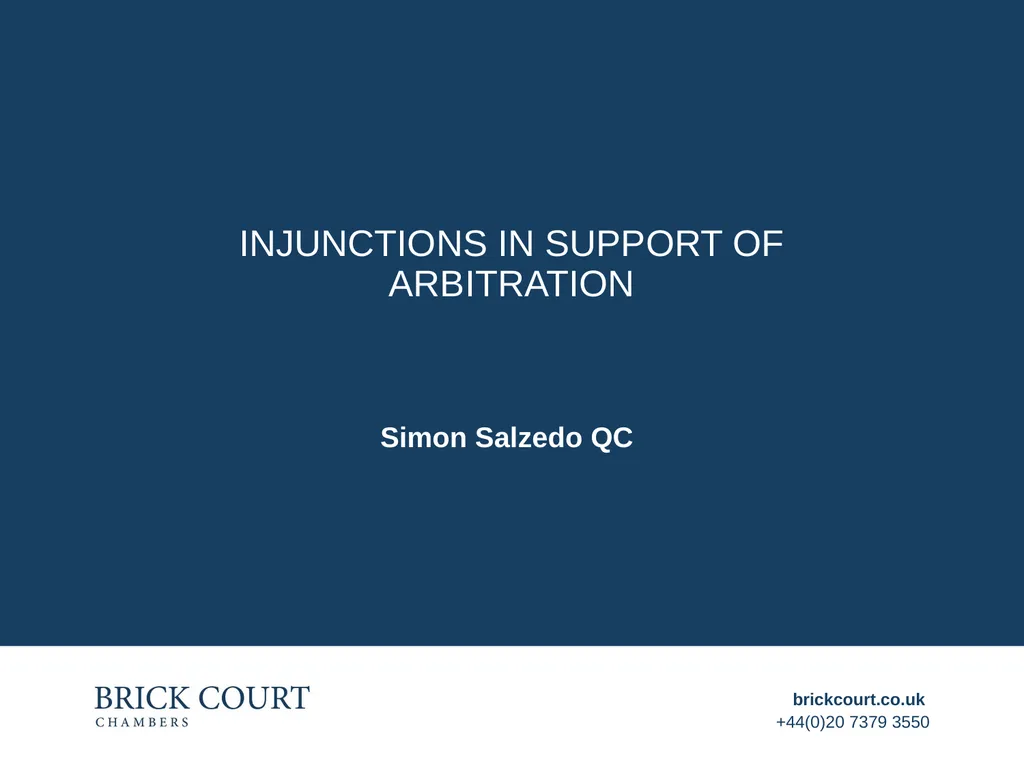 Arbitration mini series Wednesday 19 May at - slide 8 of 21