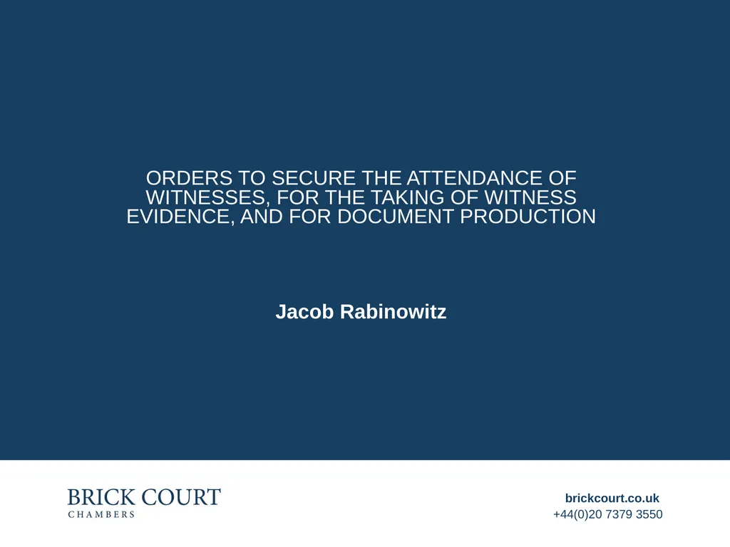 Arbitration mini series Wednesday 19 May at - slide 2 of 21