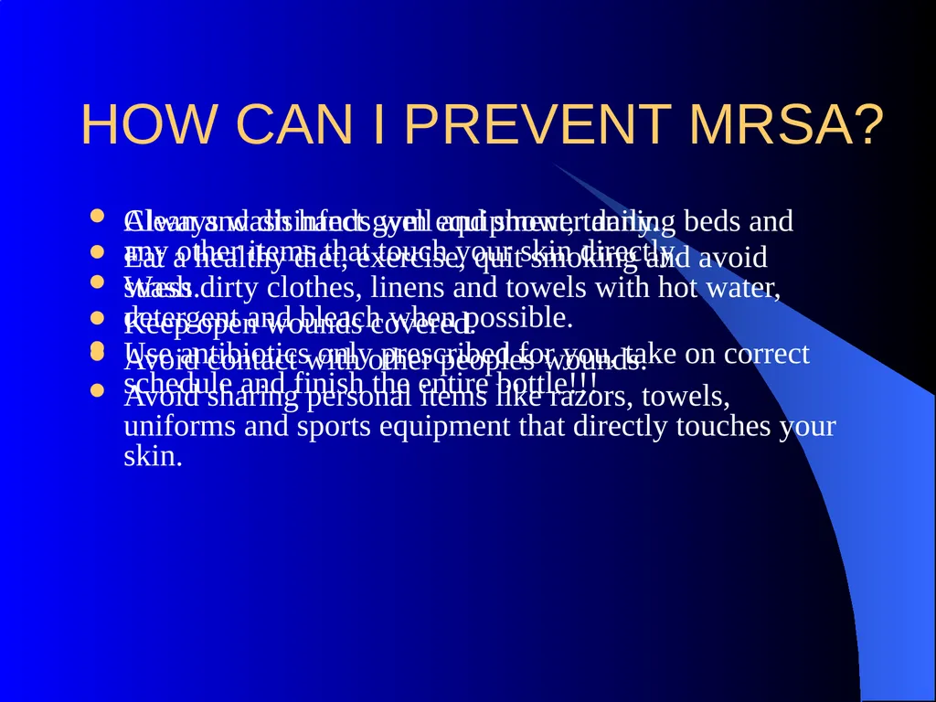 MRSA METHICILLIN-RESISTANT STAPHYLOCOCCUS AUREUS - slide 9 of 11