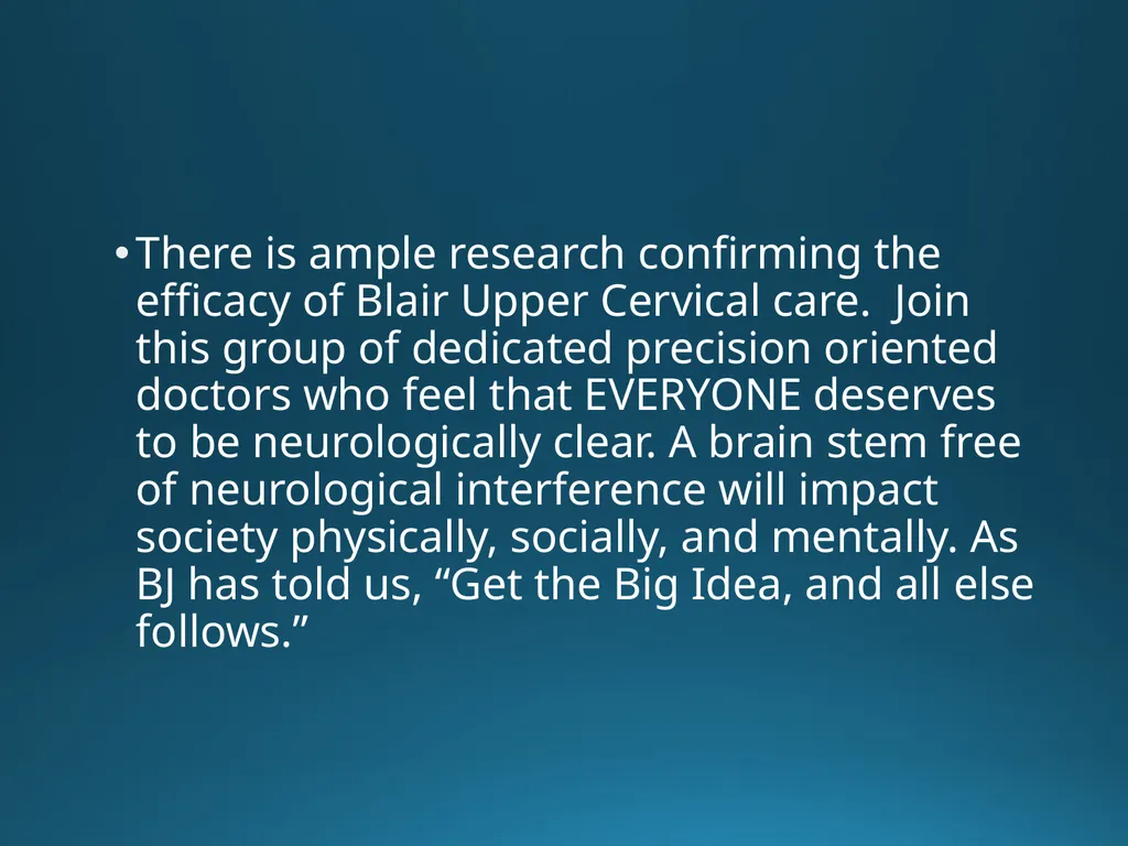 Blair Upper Cervical Research Hour 3 Blair - slide 25 of 40