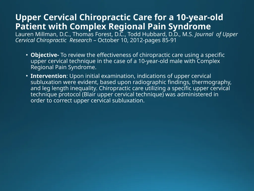 Blair Upper Cervical Research Hour 3 Blair - slide 13 of 40