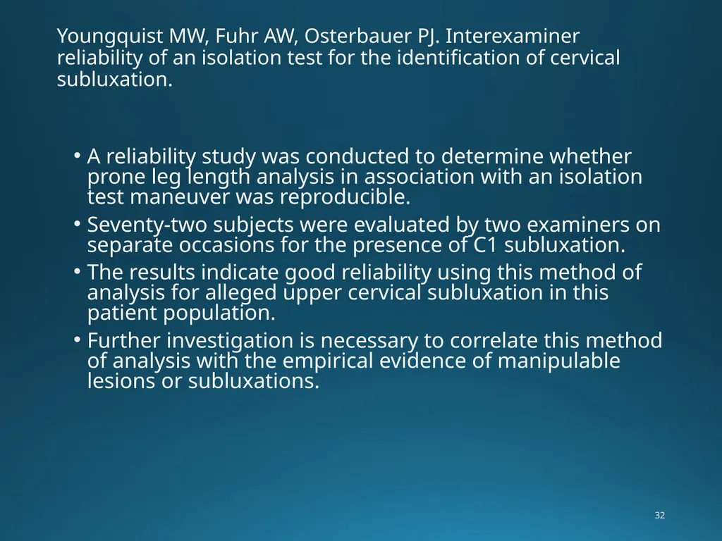 Blair Upper Cervical Research Hour 3 Blair - slide 32 of 40