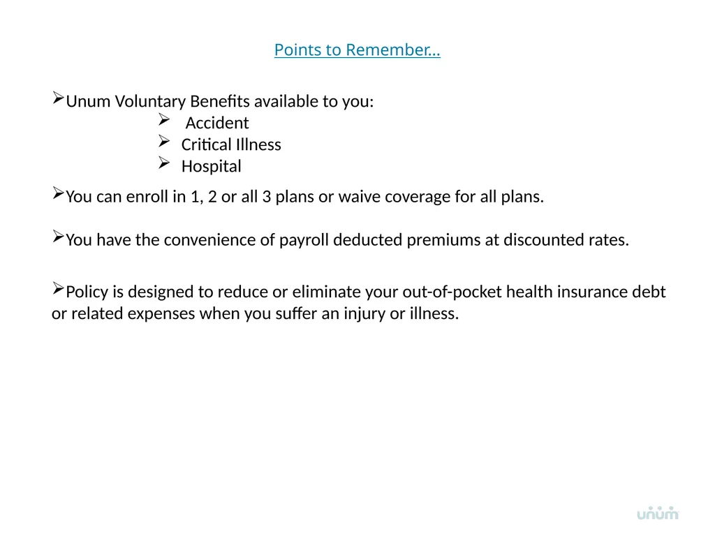 Unum Voluntary Benefits Overview Voluntary - slide 14 of 14