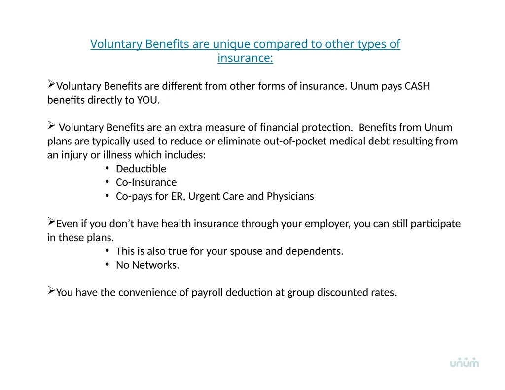 Unum Voluntary Benefits Overview Voluntary - slide 2 of 14