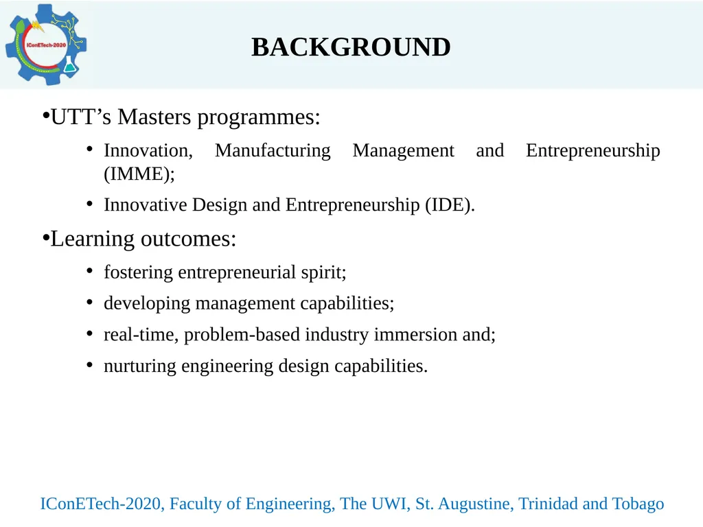 INTEGRATED APPROACH TO MASTERS PROGRAMME DELIVERY - slide 3 of 19
