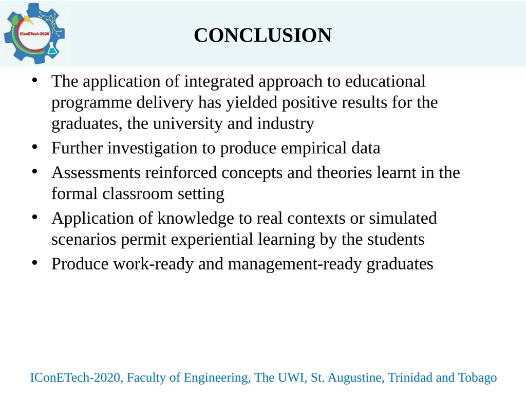 INTEGRATED APPROACH TO MASTERS PROGRAMME DELIVERY - slide 15 of 19