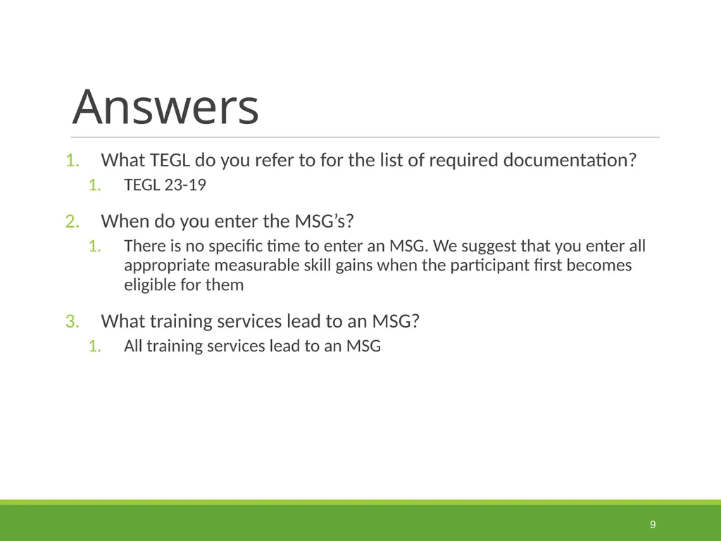 Measurable Skill Gains Performance Indicators - slide 9 of 51