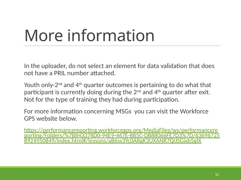 Measurable Skill Gains Performance Indicators - slide 51 of 51