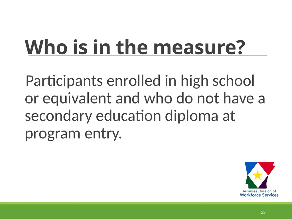 Measurable Skill Gains Performance Indicators - slide 23 of 51