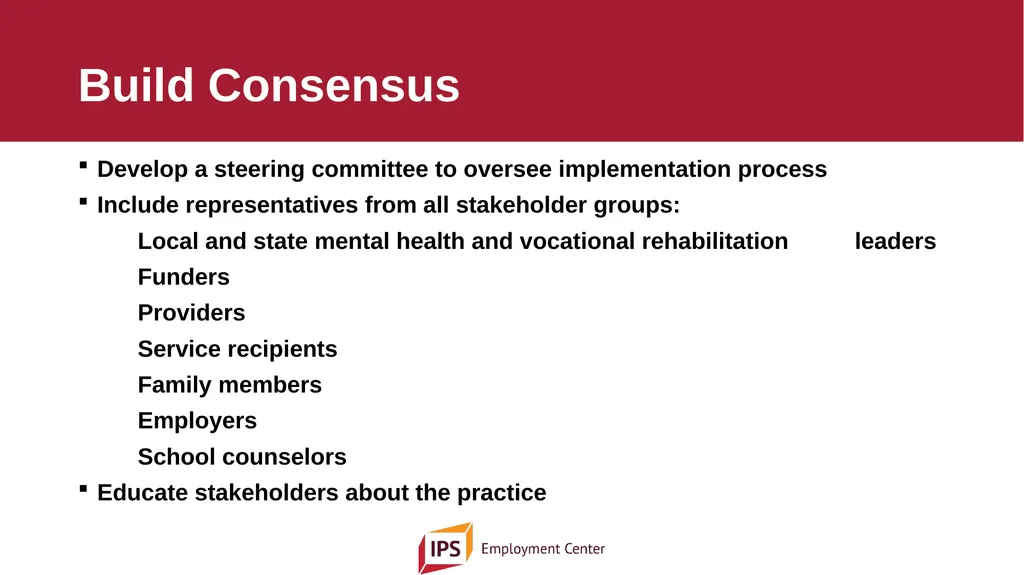 Individual Placement and Support - IPS The - slide 26 of 35