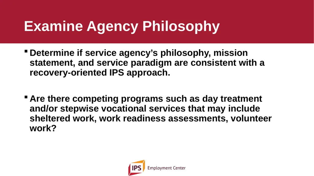 Individual Placement and Support - IPS The - slide 28 of 35