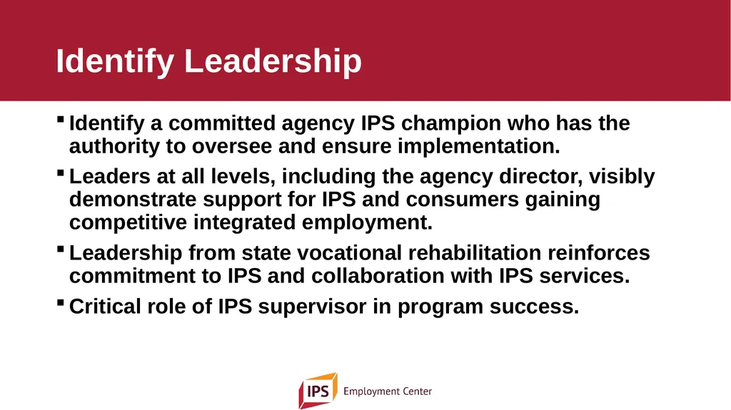 Individual Placement and Support - IPS The - slide 29 of 35