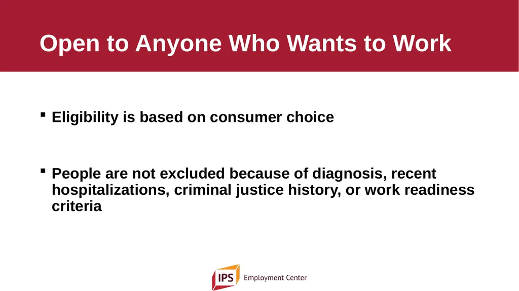 Individual Placement and Support - IPS The - slide 17 of 35