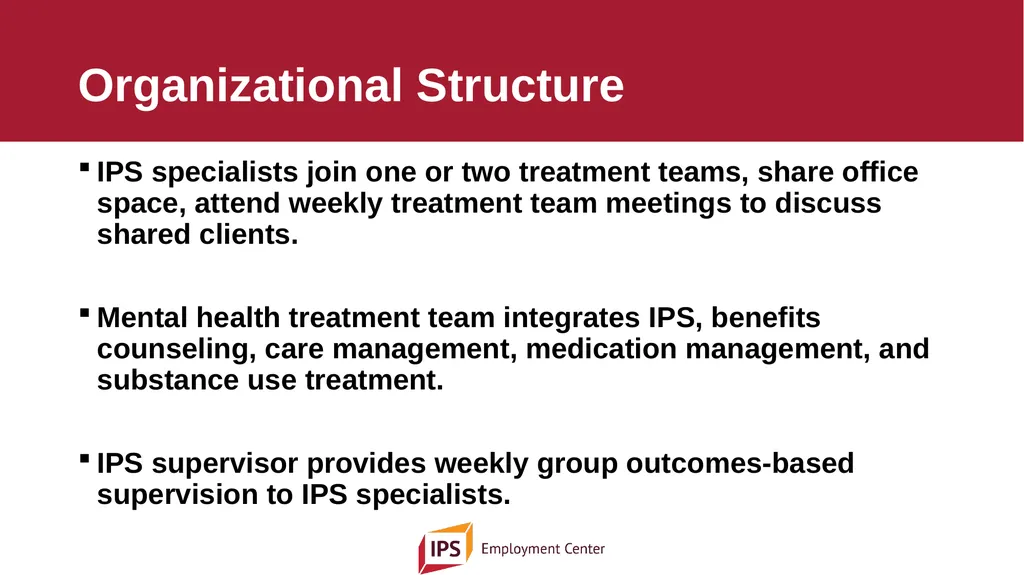 Individual Placement and Support - IPS The - slide 30 of 35