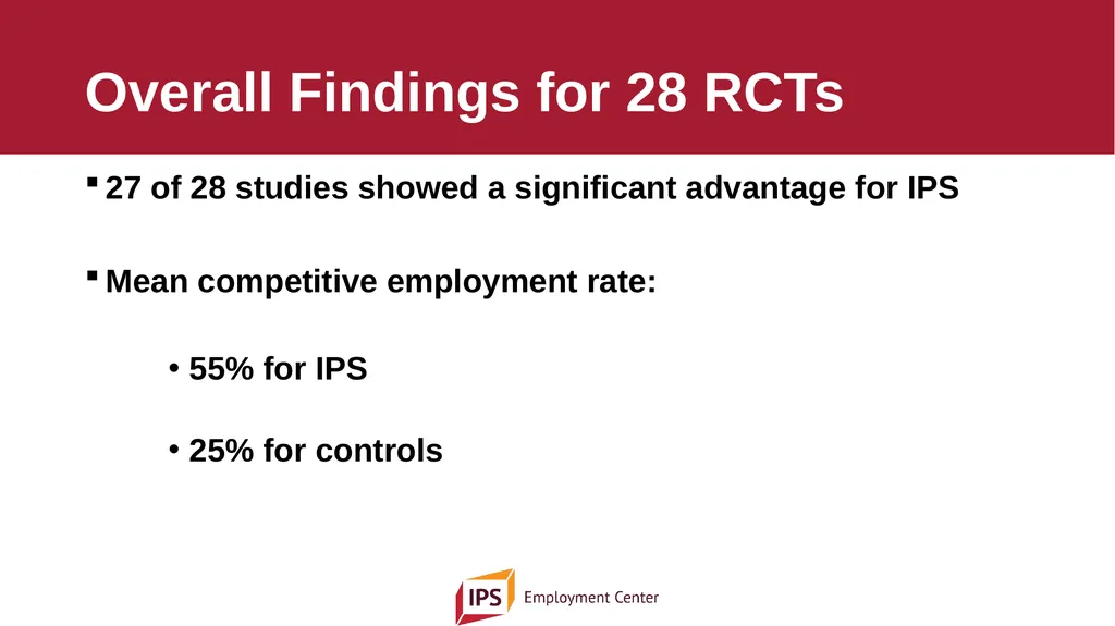 Individual Placement and Support - IPS The - slide 5 of 35