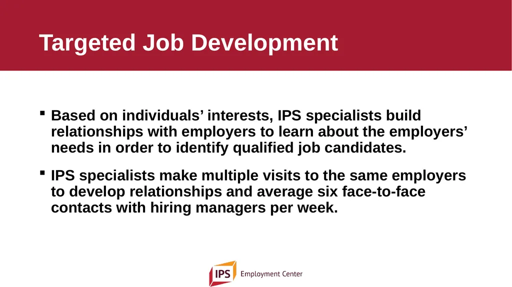Individual Placement and Support - IPS The - slide 20 of 35