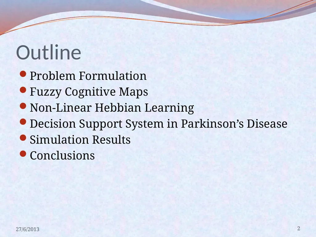 Non Linear Hebbian Learning Techniques and Fuzzy - slide 2 of 29