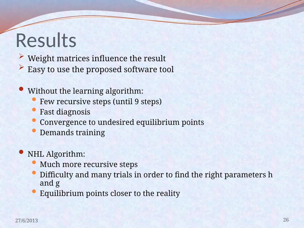 Non Linear Hebbian Learning Techniques and Fuzzy - slide 26 of 29