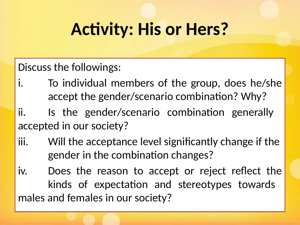 Learning Objectives Understand what gender - slide 6 of 24