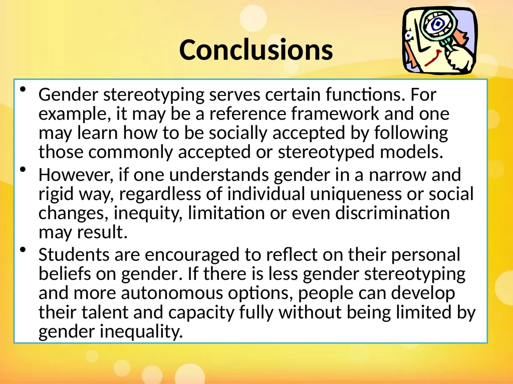 Learning Objectives Understand what gender - slide 23 of 24