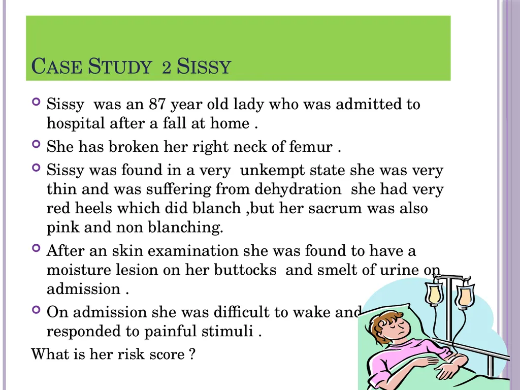 Pressure ulcer risk assessment The Braden scale - slide 17 of 20