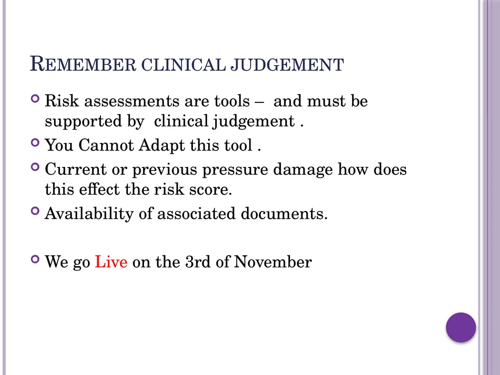 Pressure ulcer risk assessment The Braden scale - slide 13 of 20