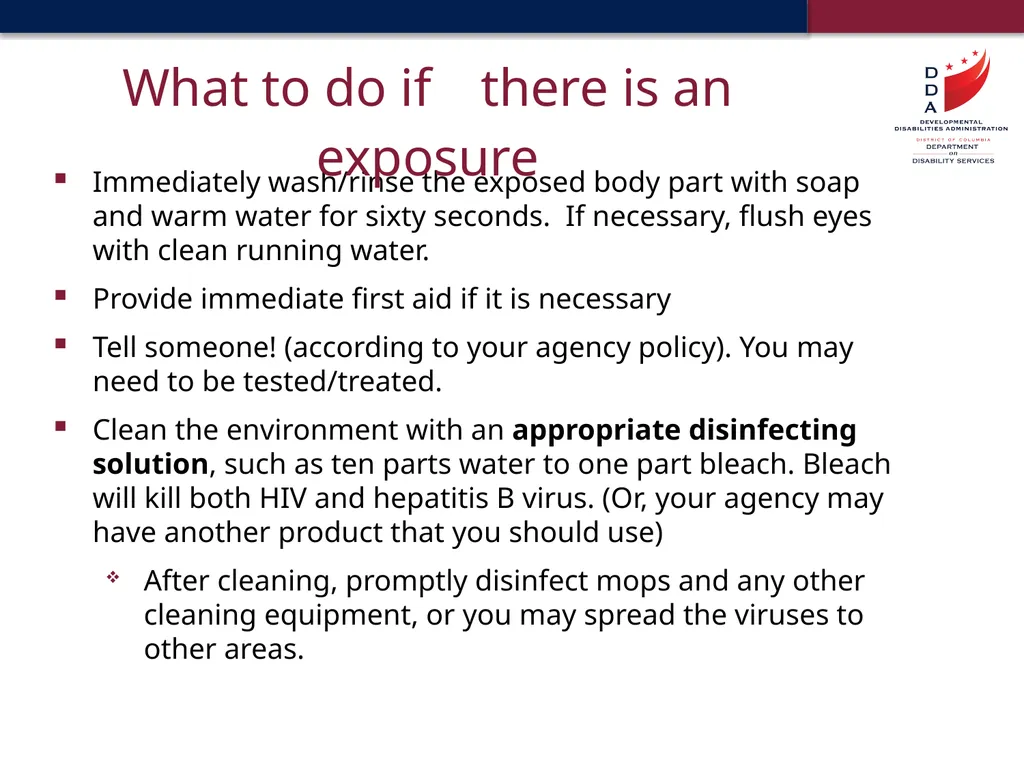 Universal Precautions & General Safety Guidelines - slide 22 of 41