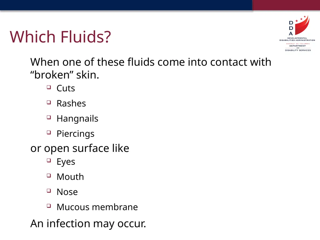 Universal Precautions & General Safety Guidelines - slide 10 of 41