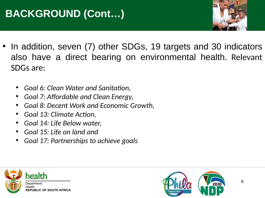 World Environmental Health Day Webinar 2022 Theme: - slide 6 of 19