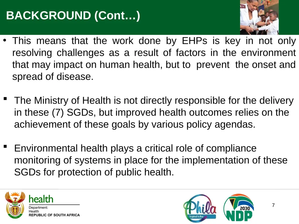 World Environmental Health Day Webinar 2022 Theme: - slide 7 of 19