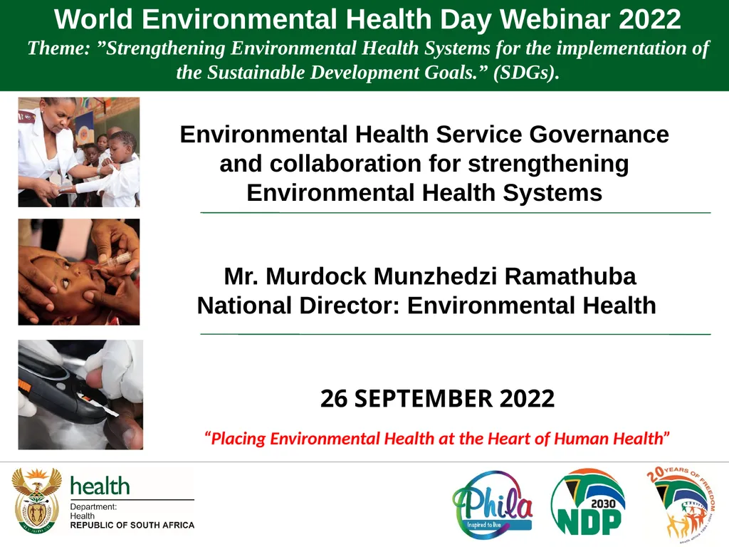 World Environmental Health Day Webinar 2022 Theme: - slide 1 of 19