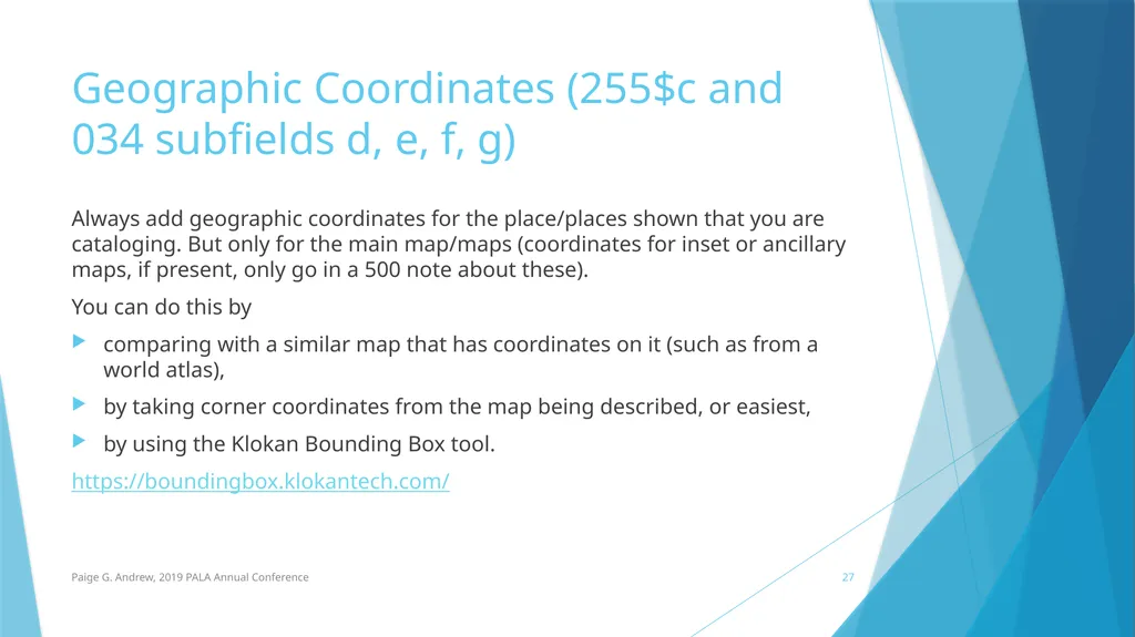DESCRIBING MAPS: BASIC CATALOGING TECHNIQUES AND - slide 27 of 50