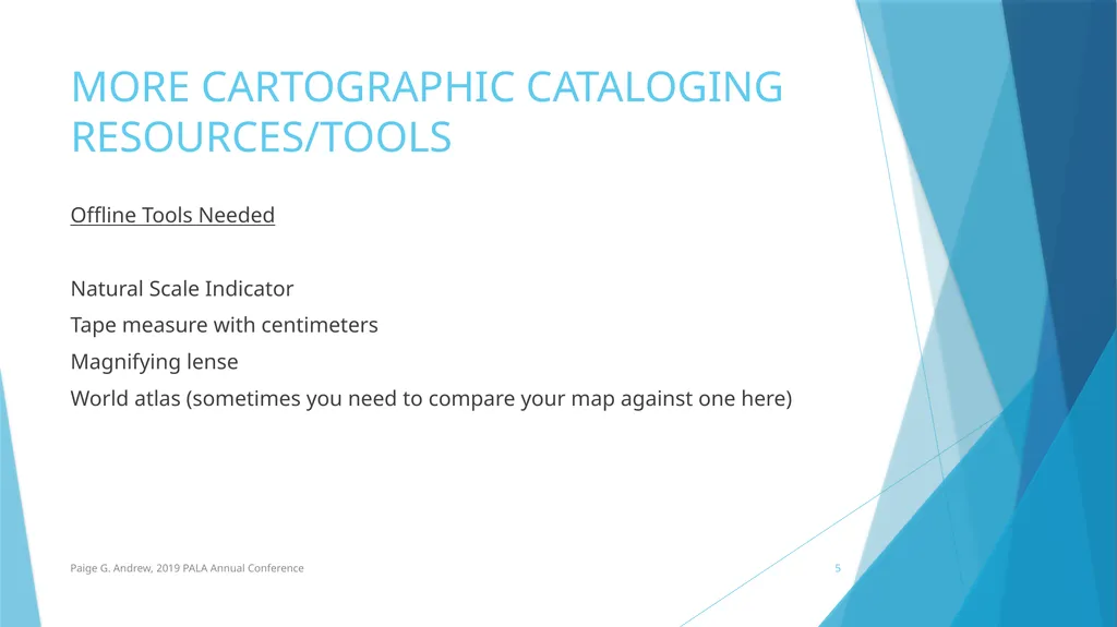 DESCRIBING MAPS: BASIC CATALOGING TECHNIQUES AND - slide 5 of 50