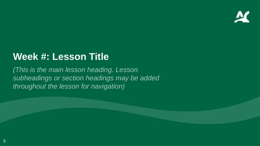 Weekly Lesson Template Learning & Teaching - slide 3 of 16