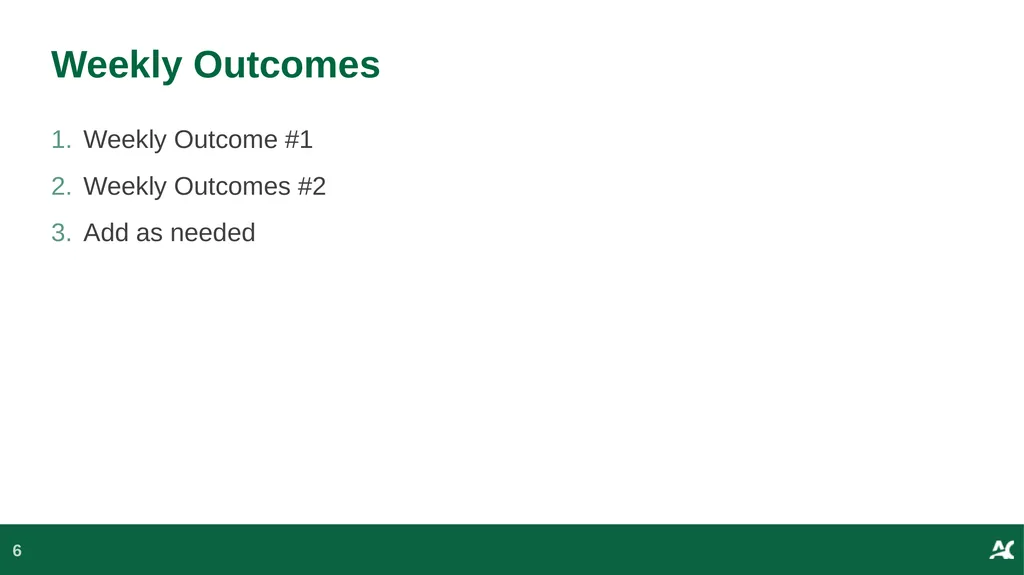 Weekly Lesson Template Learning & Teaching - slide 6 of 16
