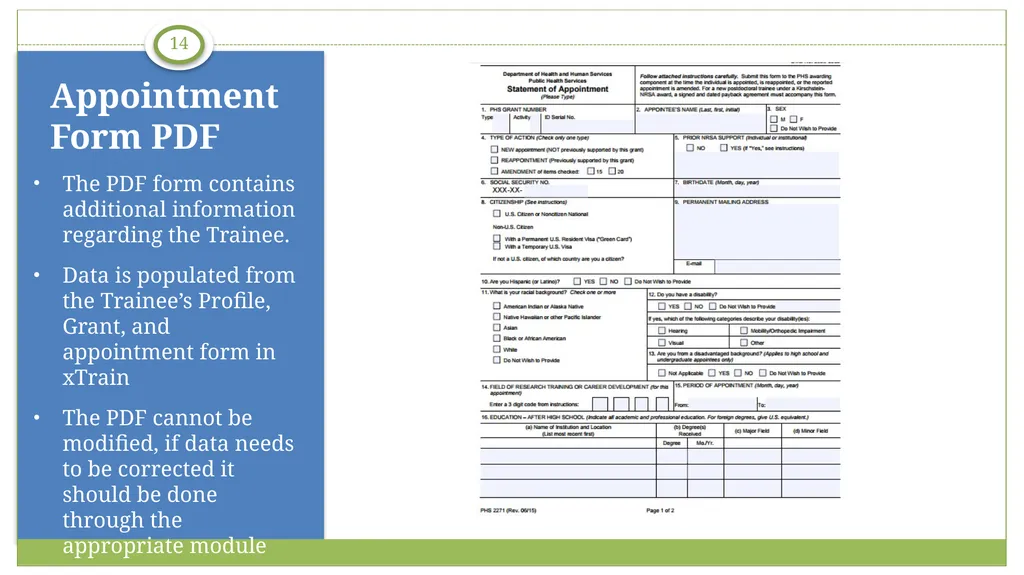 xTrain Overview electronic Research Administration - slide 14 of 35
