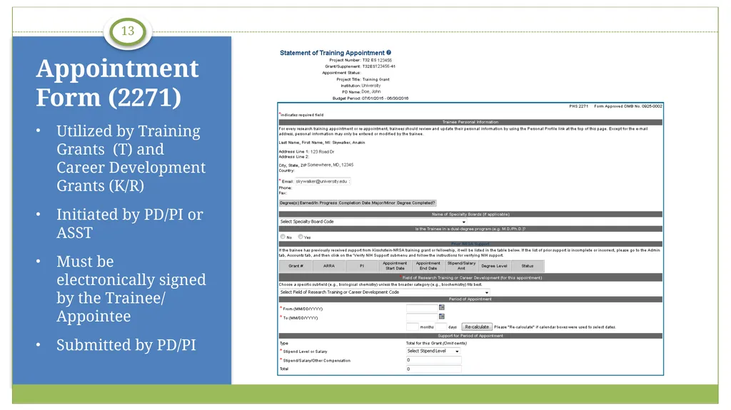 xTrain Overview electronic Research Administration - slide 13 of 35