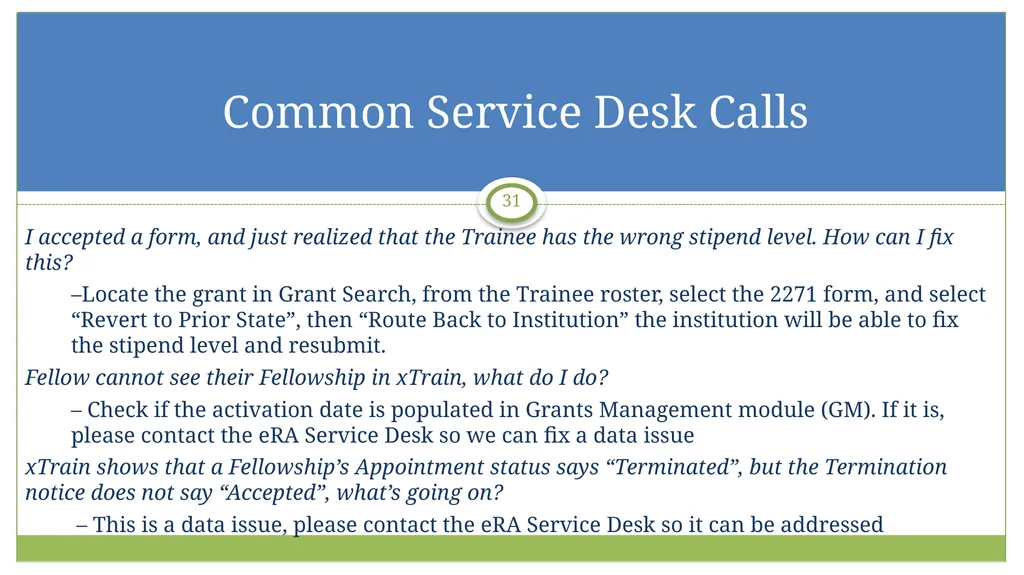 xTrain Overview electronic Research Administration - slide 31 of 35